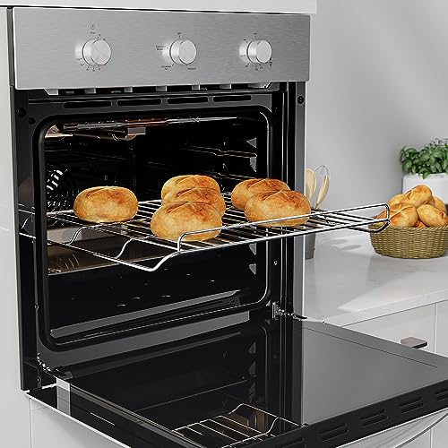 Empava 24 inch Electric Single Wall Oven with 6 Cooking Funcitons, Built-in Convection System with Mechanical Knob Control, Stainless Steel