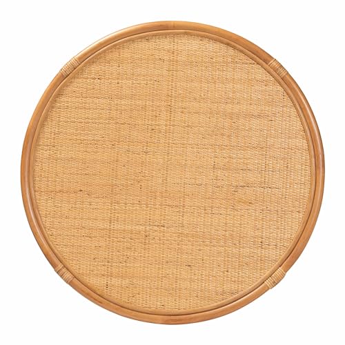 bali & pari Louis Rattan Coffee Table, 2-Tier, Light Honey