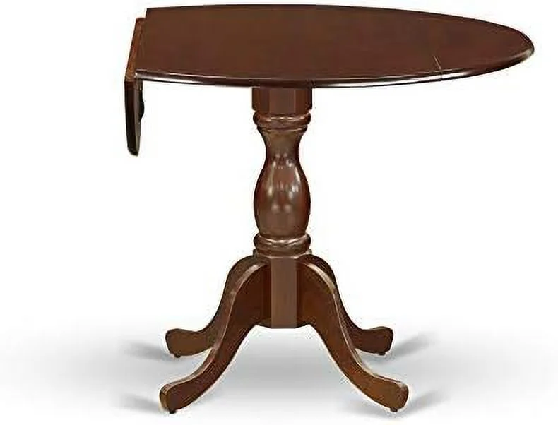 KHBIULIFE DMT-MAH-TP Dublin Kitchen Table -  Round Dining Table Top with Dropleaf & Pedestal Base  42x42 Inch  Mahogany