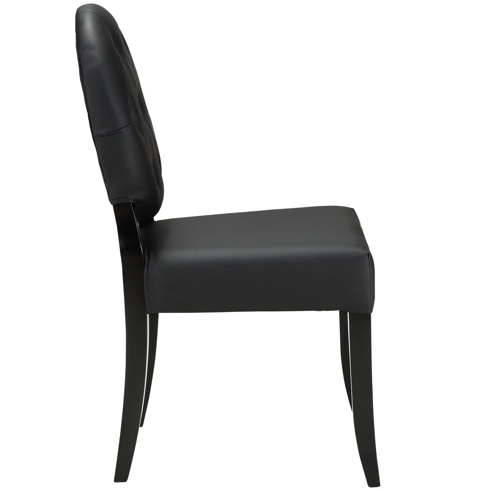 Modway Button Dining Vinyl Side Chair in Black