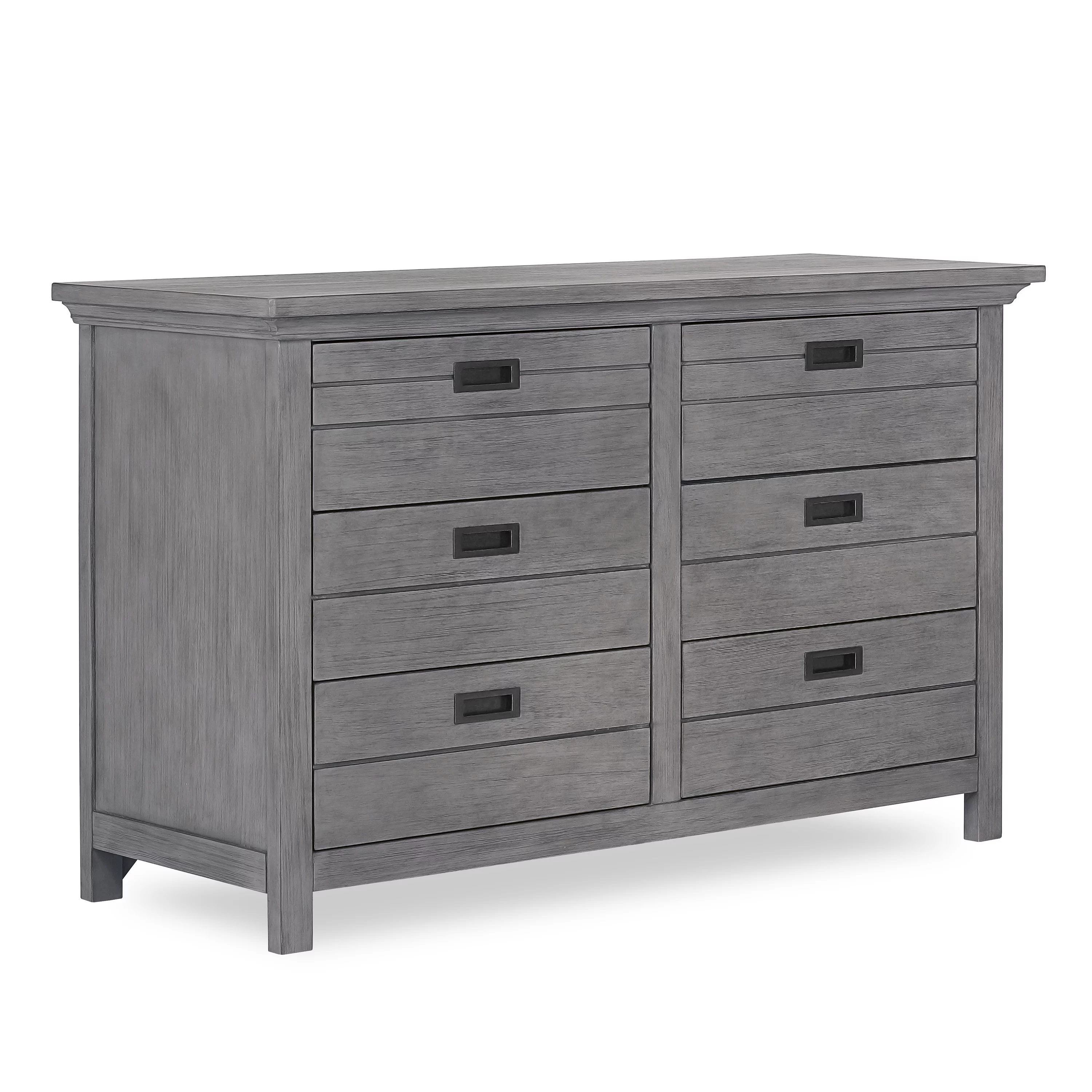 Evolur Waverly 6 Drawer Double Dresser Rustic Gray