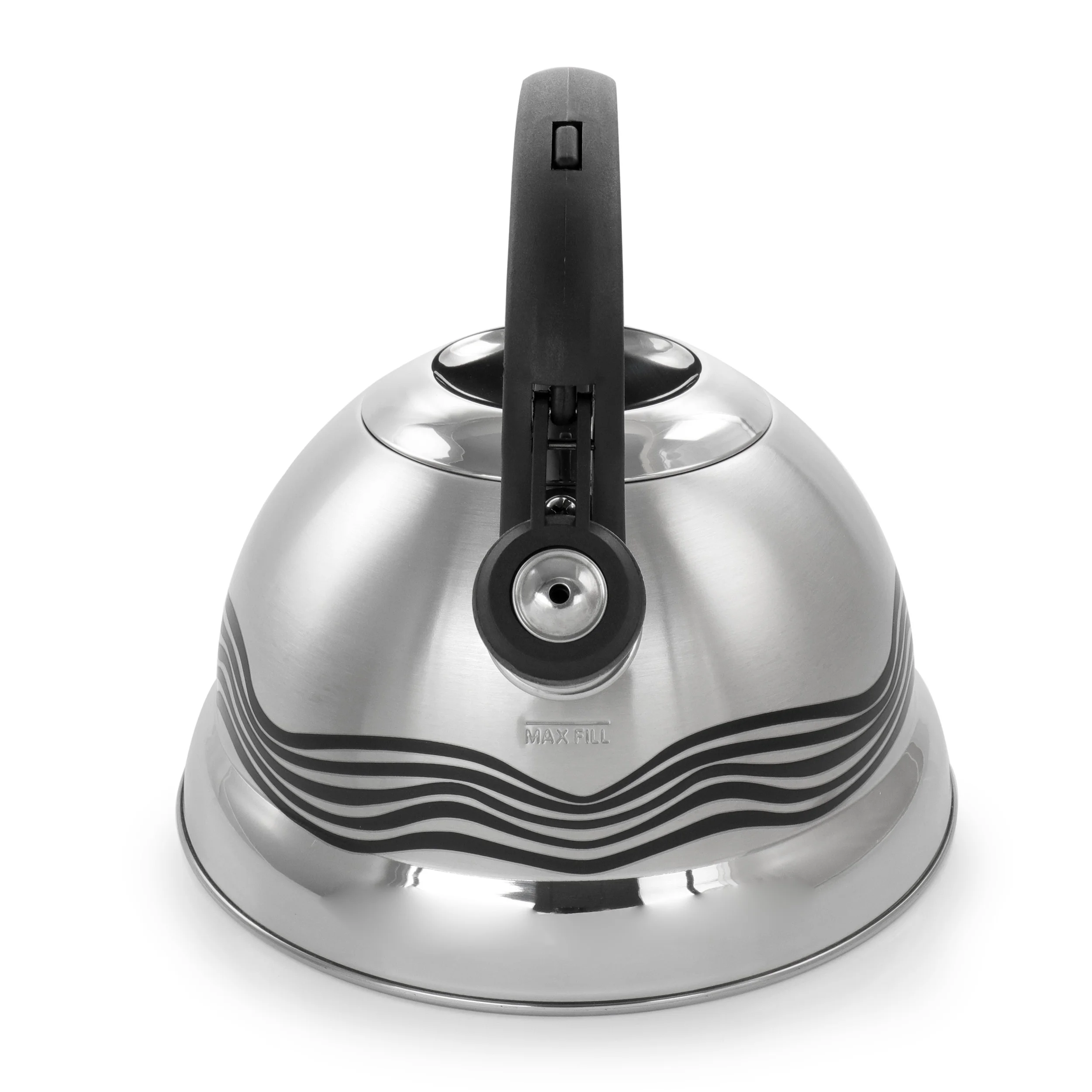 Cagliari 1.75 Quart Stainless Steel Whistling Tea Kettle with Color Changing Exterior