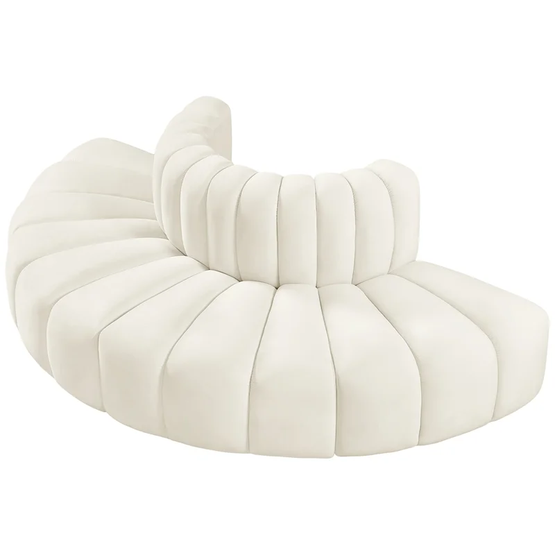 Meridian Furniture Arc Cream Velvet Modular Sofa