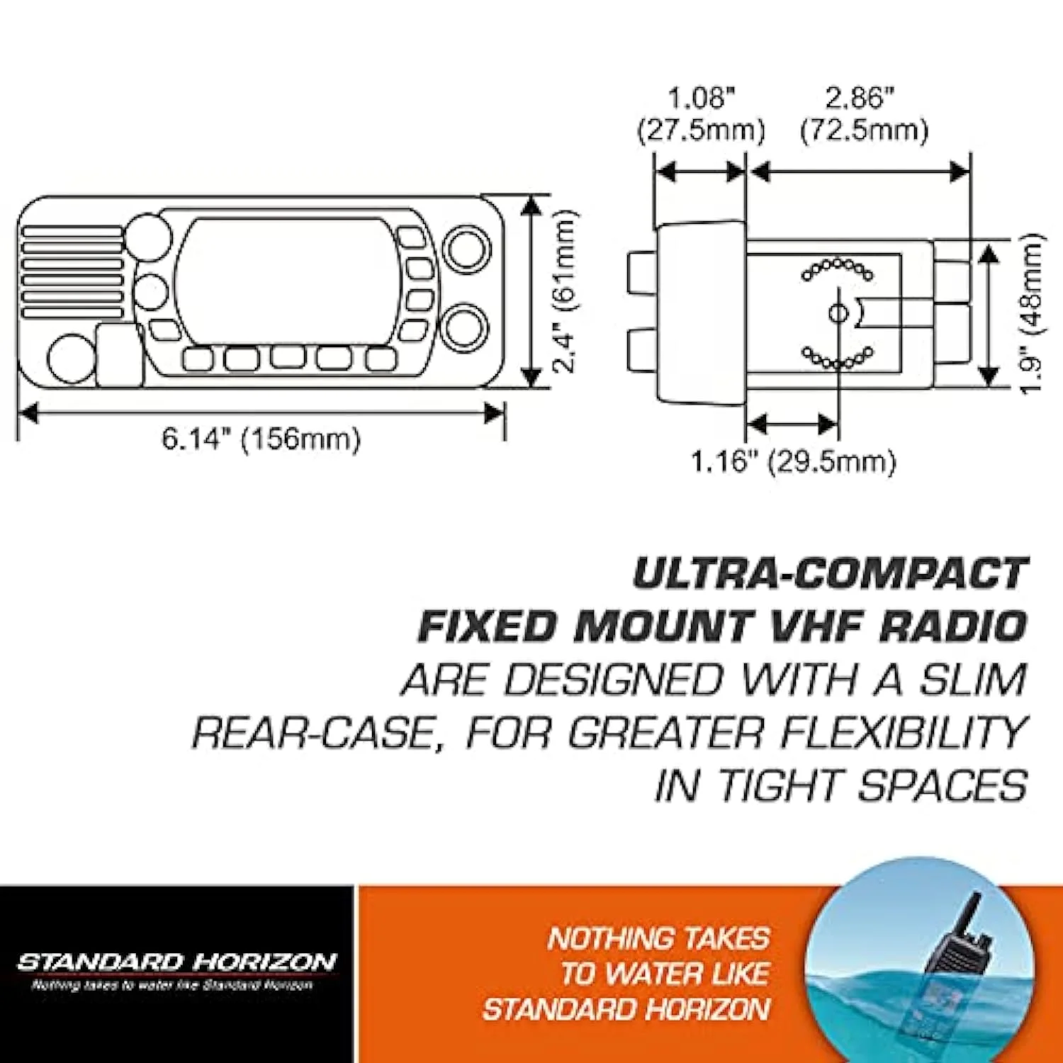 Standard Eclipse GPS Black VHF Class D 25 Watt