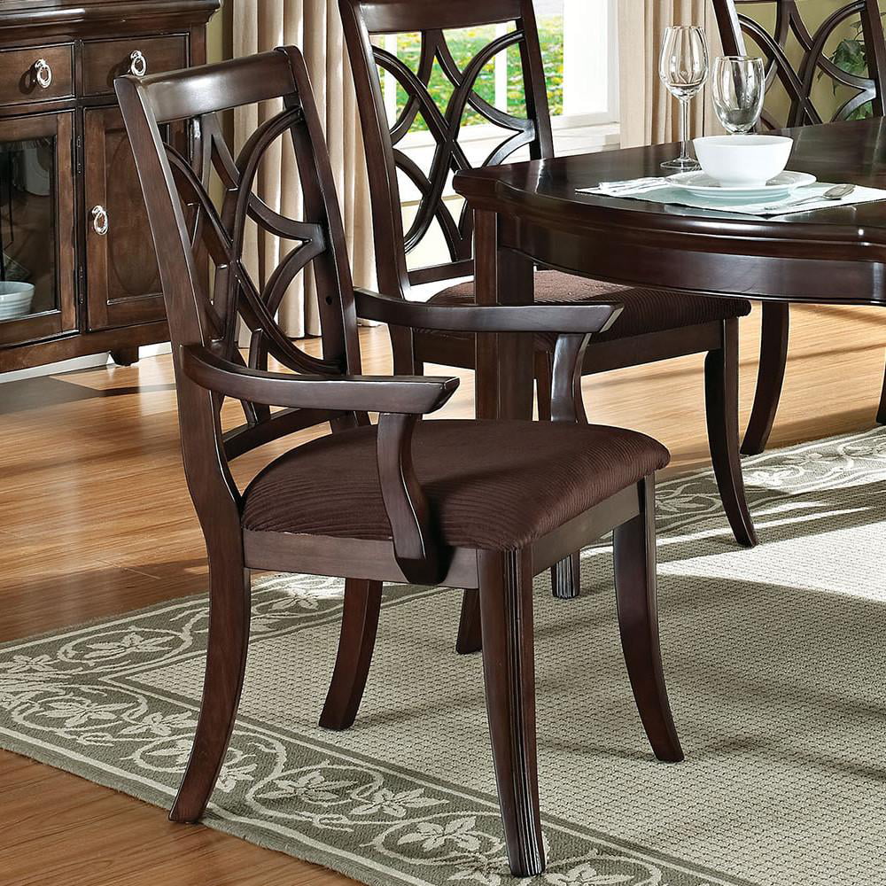 Dark Walnut Wood Dining Table Set 8Pcs Acme Furniture 60255 Keenan