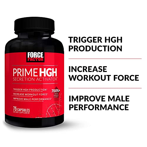 FORCE FACTOR Prime HGH Secretion Activator, 3-Pack, HGH Supplement for Men with Clinically Studied AlphaSize to Help Trigger HGH Production, Increase Workout Force, & Improve Performance, 225 Count