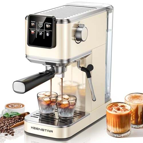 20Bar Espresso Machine with Rapid Cold Brew, Hot & Iced Coffee Machine, Espresso Maker with Milk Frother Steam Wand, Touch Screen with 40oz Water Tank for Latte, Cappuccino, Gift