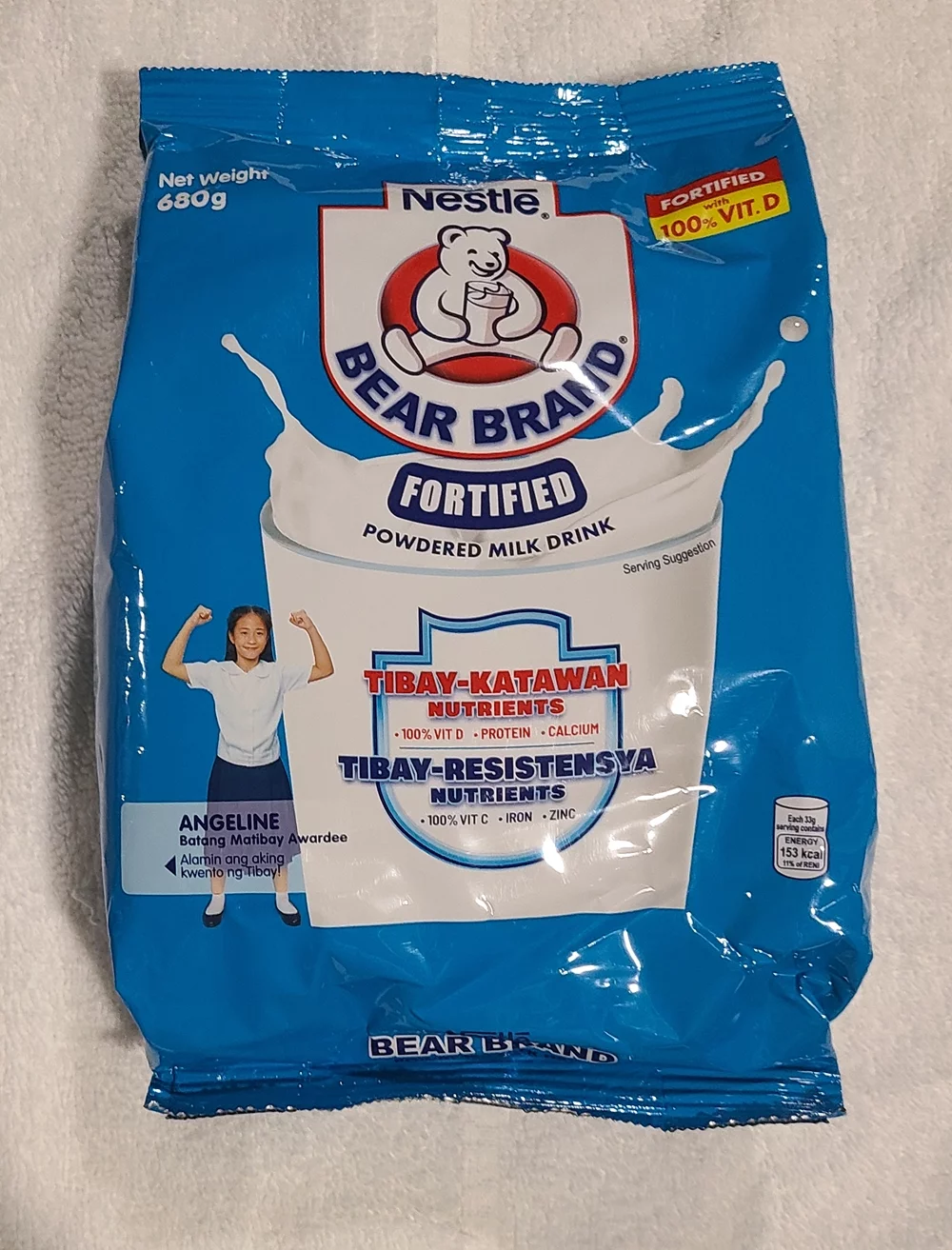 Bear Brand Fortified Powdered Milk Drink w/Iron, Zinc & Vitamin C, 680 grams - x3 packs