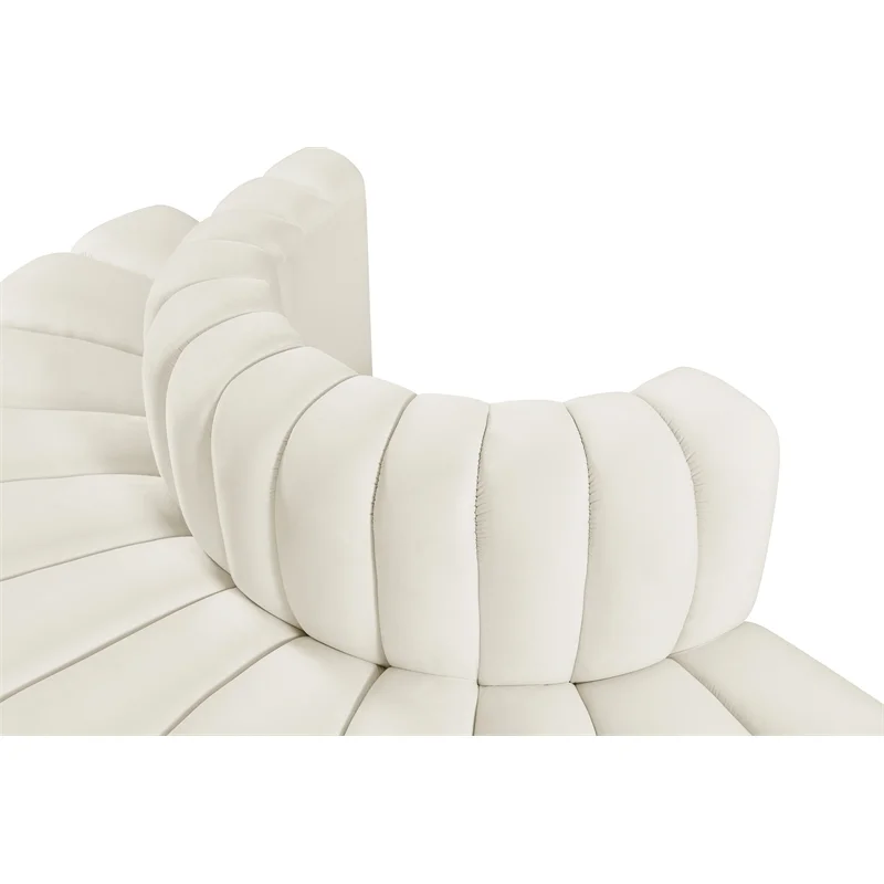 Meridian Furniture Arc Cream Velvet Modular Sofa