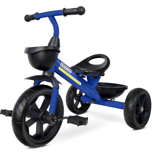 KRIDDO Kids Tricycles Age 24 Month to 4 Years, Toddler Kids Trike for 2.5 to 5 Year Old, Gift Toddler Tricycles for 2-4 Year Olds, Trikes for Toddlers, Blue