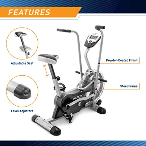 Marcy Air-Resistance Exercise Fan Bike With Dual Acction Handlebars