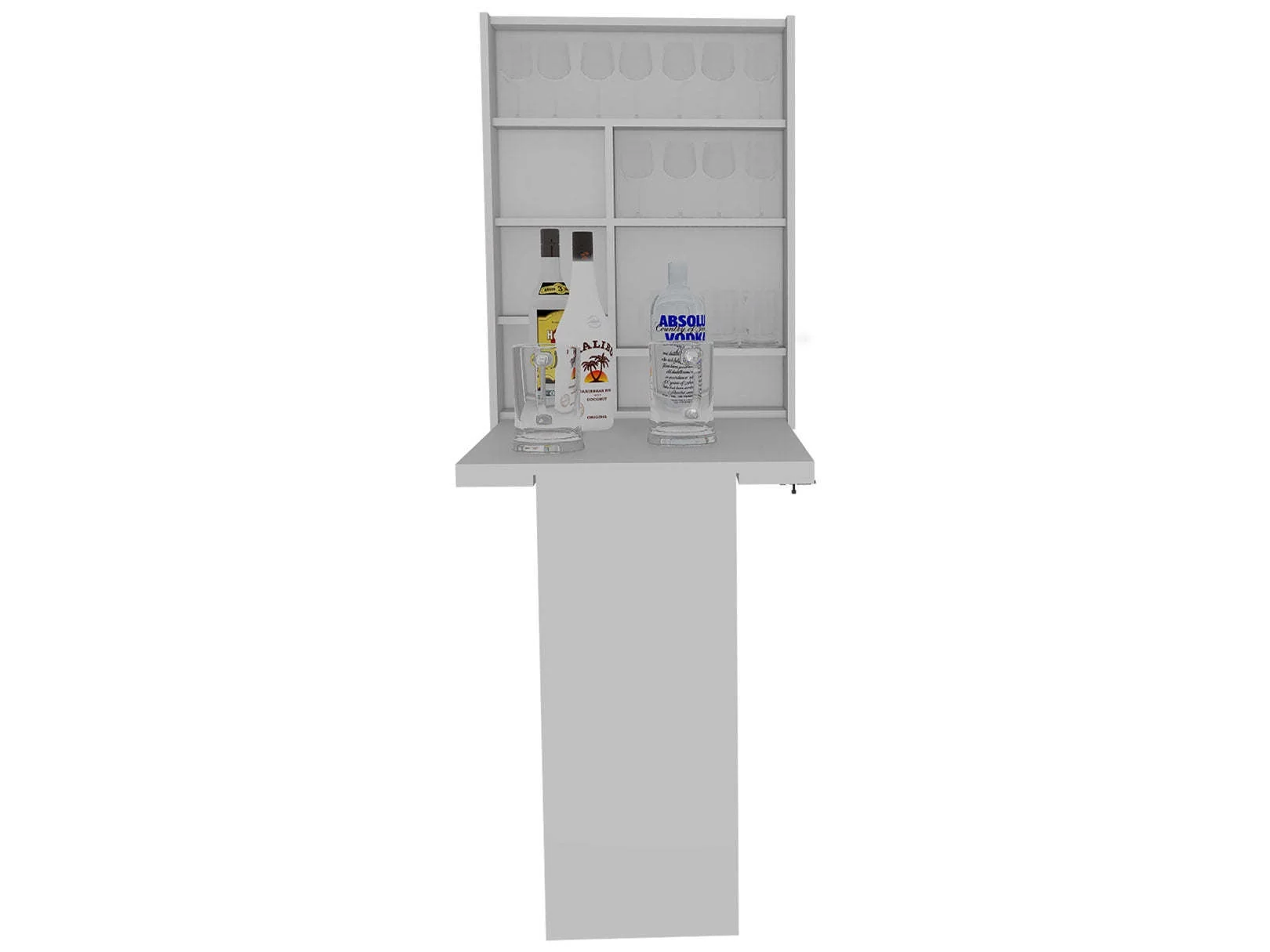 Foldable Table with Base and Shelves - Space-saving and Versatile