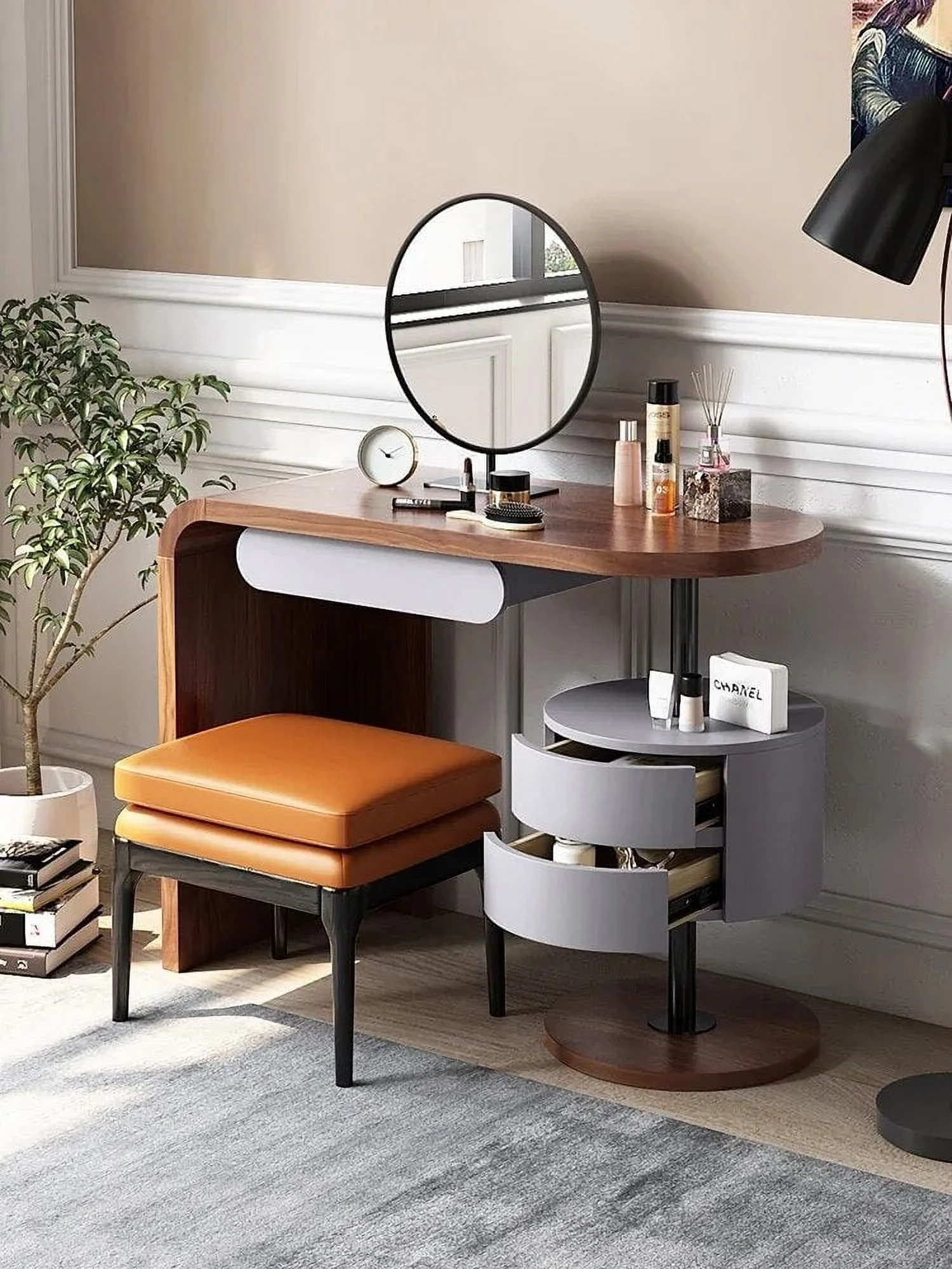 Italian Minimalist Dressing Table Nordic Storage Cabinet Integrated Makeup Table Bedroom Storage Simple Modern Iron Dresser