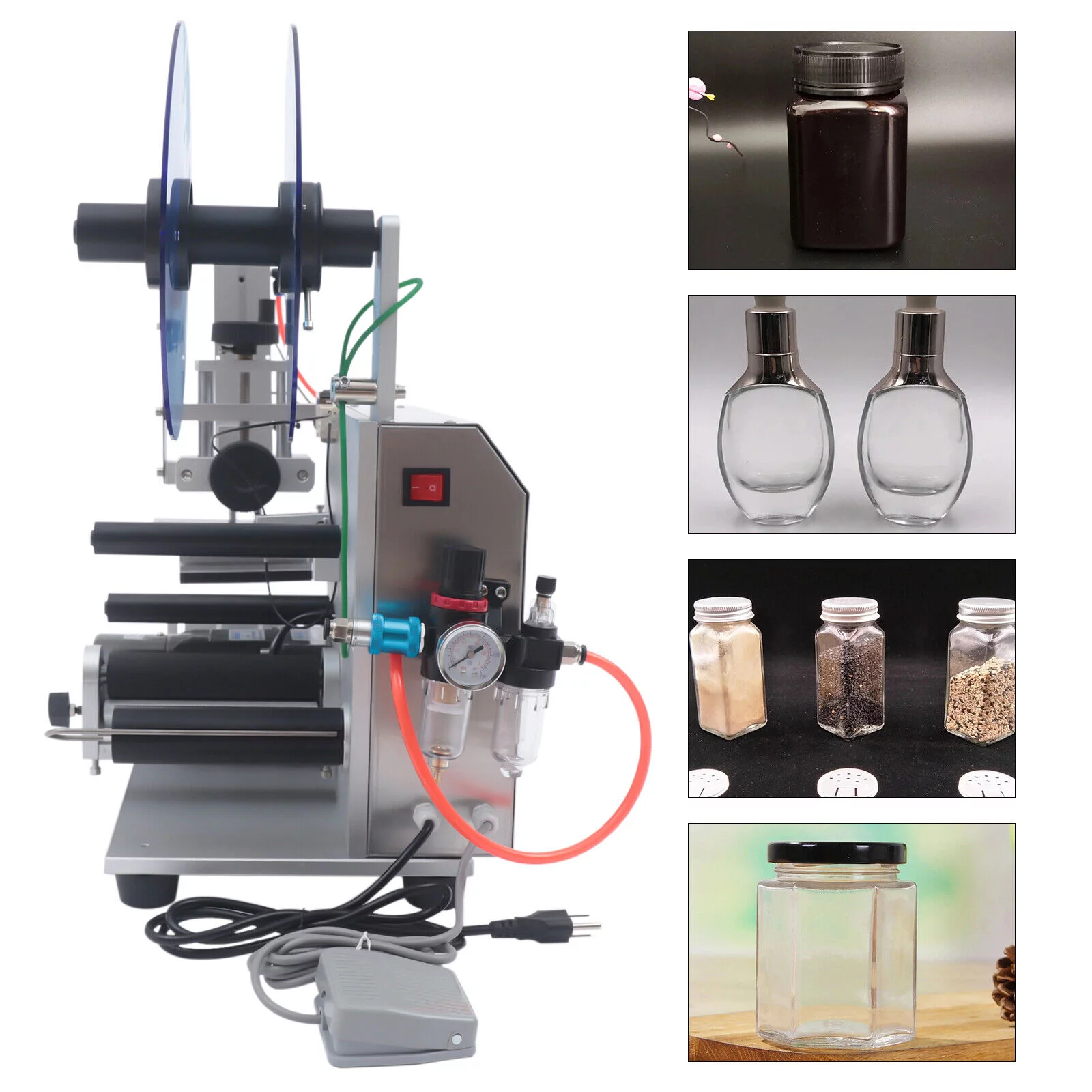 MONIPA Commercial Semi-automatic Square Bottle Labeling Machine 110V Commercial Labeling Machine