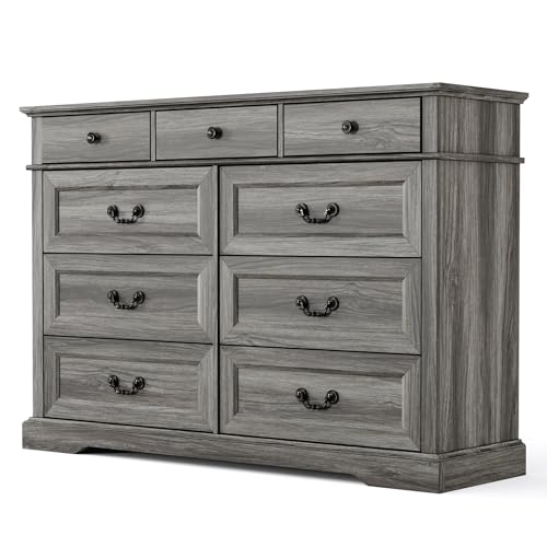 LINSY HOME Dresser for Bedroom with 6 Drawers, Wide Chest of Deep Drawers with Metal Handle, Wooden Bedroom Dresser with Storage Organizer for Closet, Living Room, Hallway, Beige