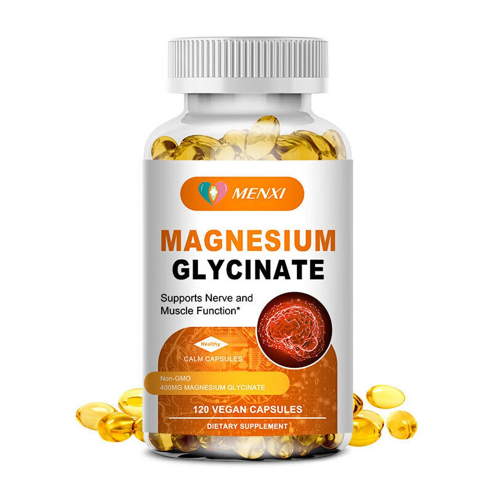 Magnesium Glycinate High Absorption,Improved Sleep,Stress & Anxiety Relief 400 mg 120 Capsules