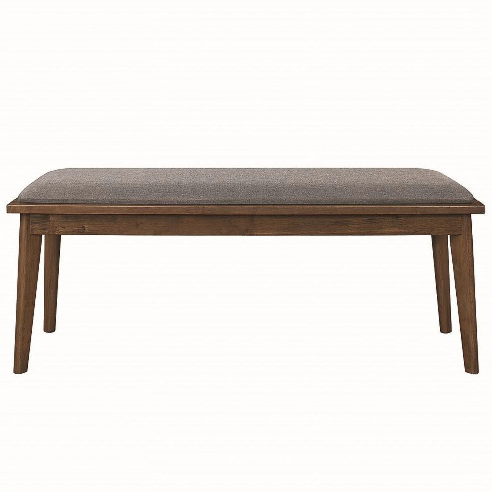 Alfredo Upholstered Dining Bench Grey and Natural Walnut
