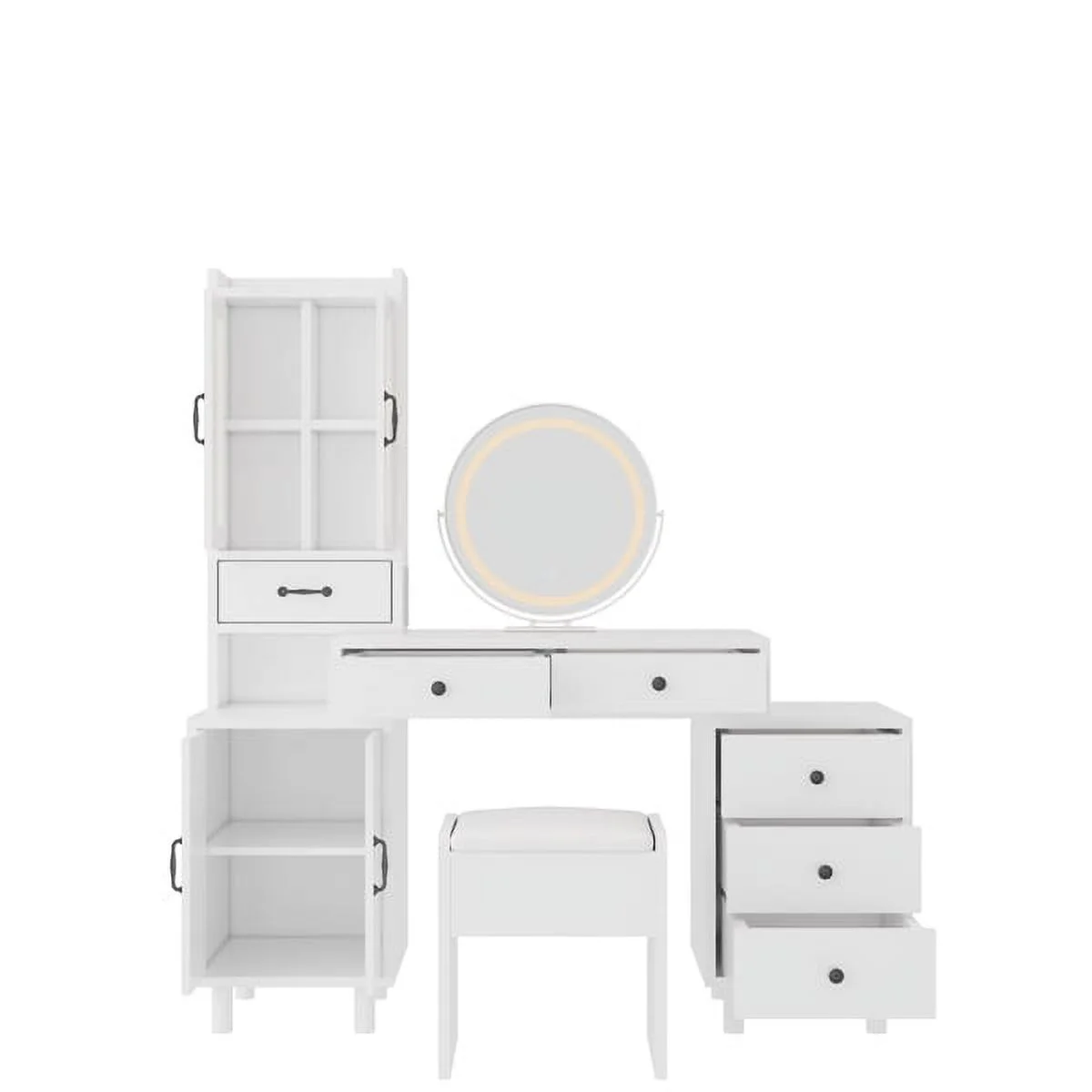 SYTHERS Makeup Vanity: Modern Retractable Dressing Table with Power Outlets