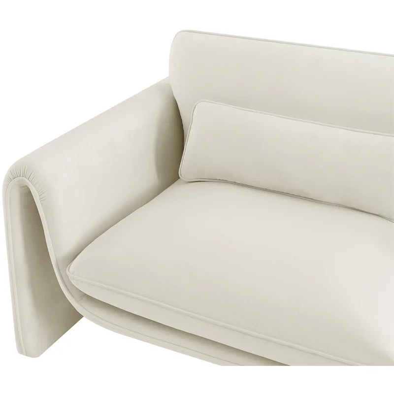 Meridian Furniture Sloan Cream Velvet Fabric Loveseat
