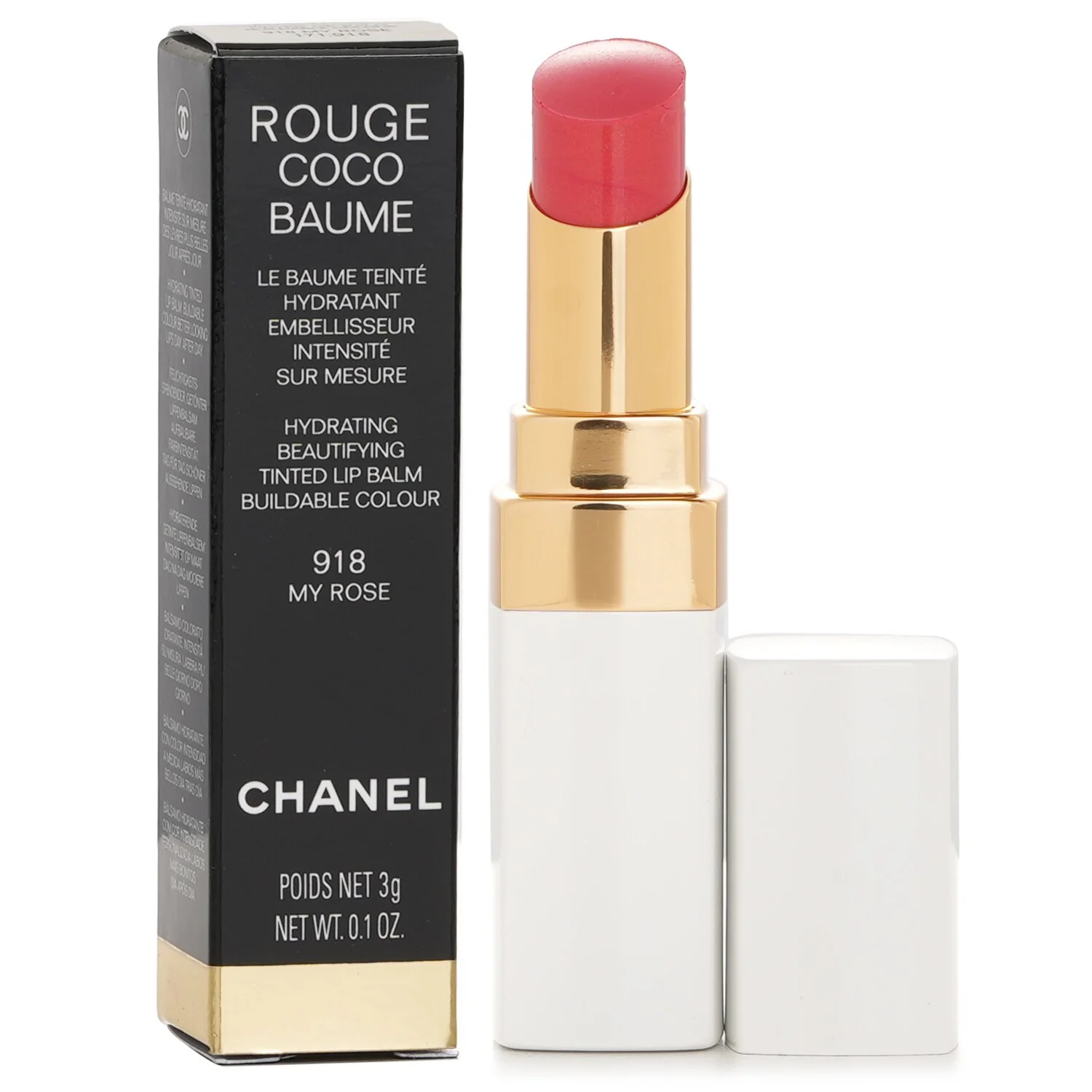 Chanel Rouge Coco Baume Hydrating Beautifying Tinted Lip Balm - # 758 Blushing Pink  3g/0.1oz