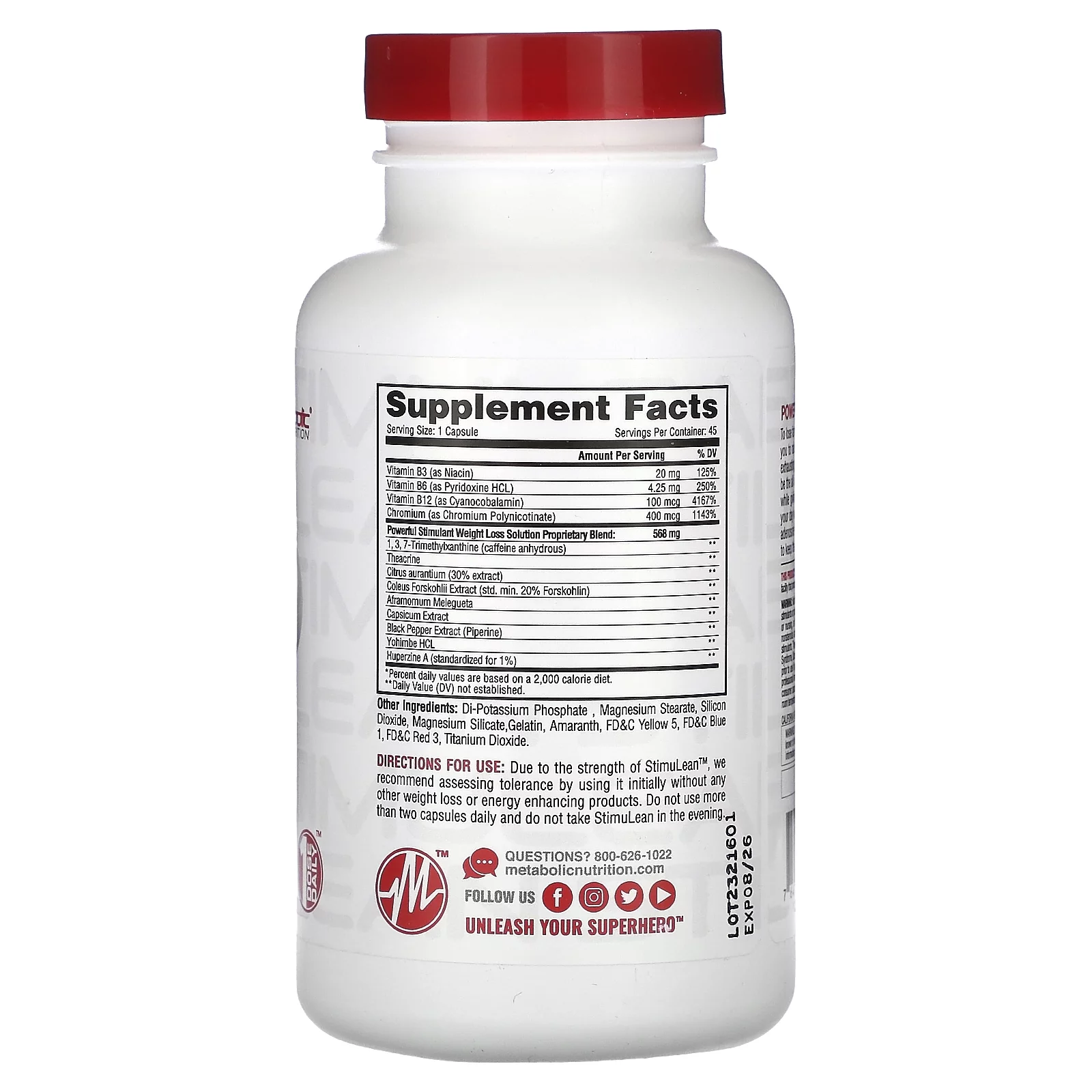 Metabolic Nutrition Stimulean, 45 Capsules