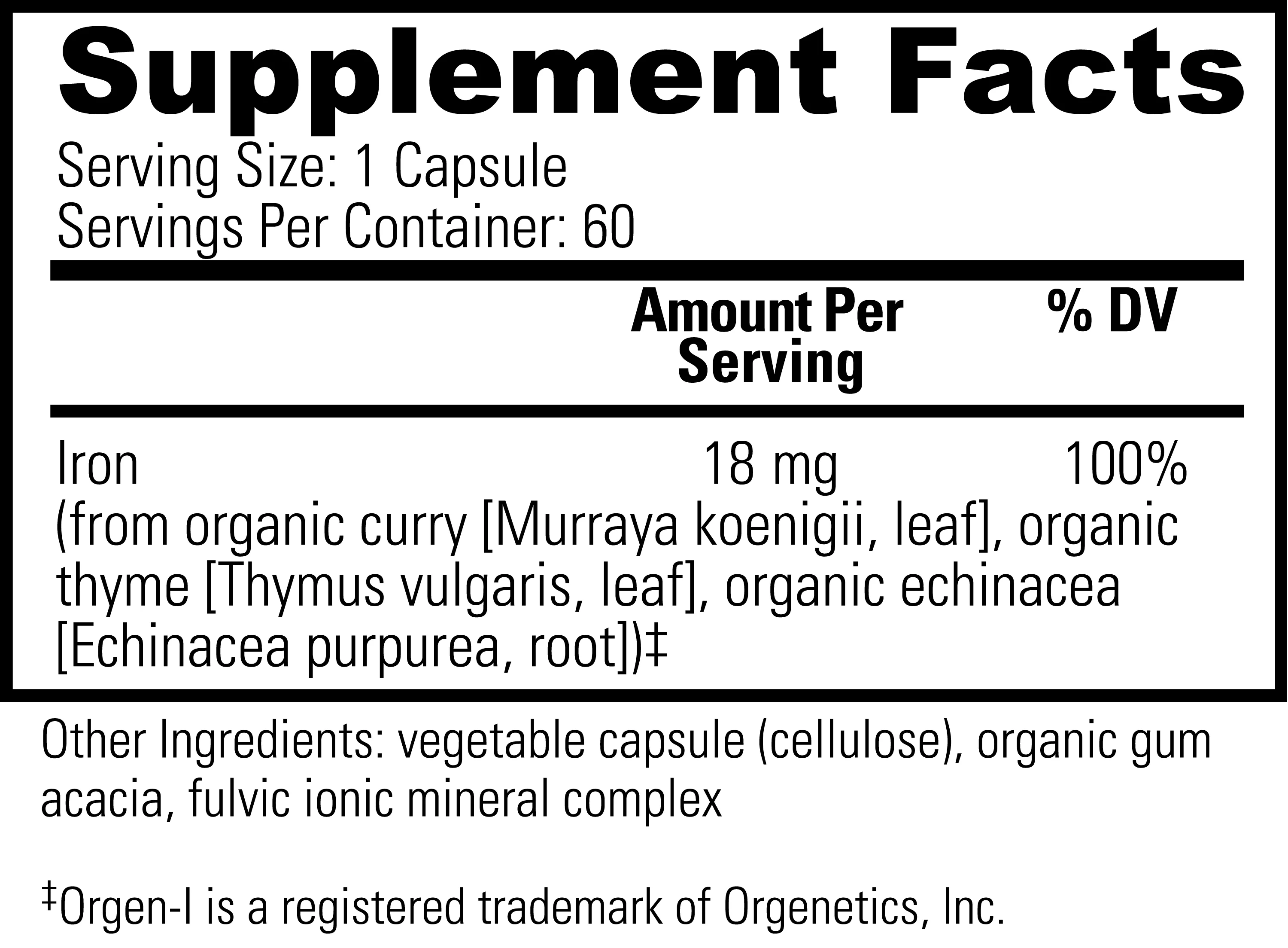 Iron Fuzion Supplement by Global Healing, 60 Count Capsules