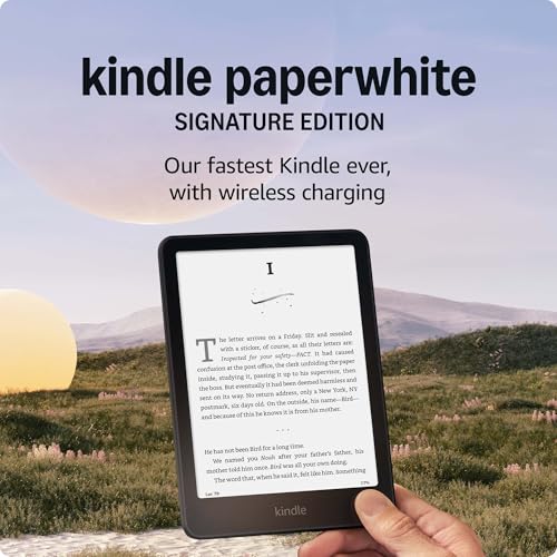 Amazon Kindle Paperwhite Signature Edition 32GB (newest model) – Our fastest Kindle with auto-adjusting front light, wireless charging, and weeks of battery life – Metallic Jade