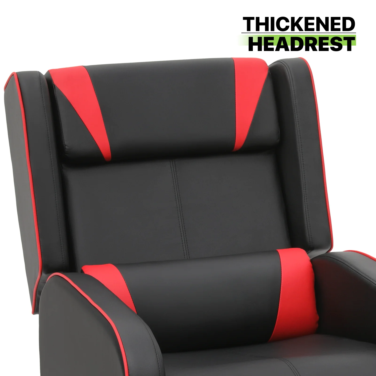 Magshion Gaming Massage Recliner Chair, Racing Style Game Lounge Chair with Footrest, Remote Control and Side Pocket, PU Leather Home Theater Seating, Red