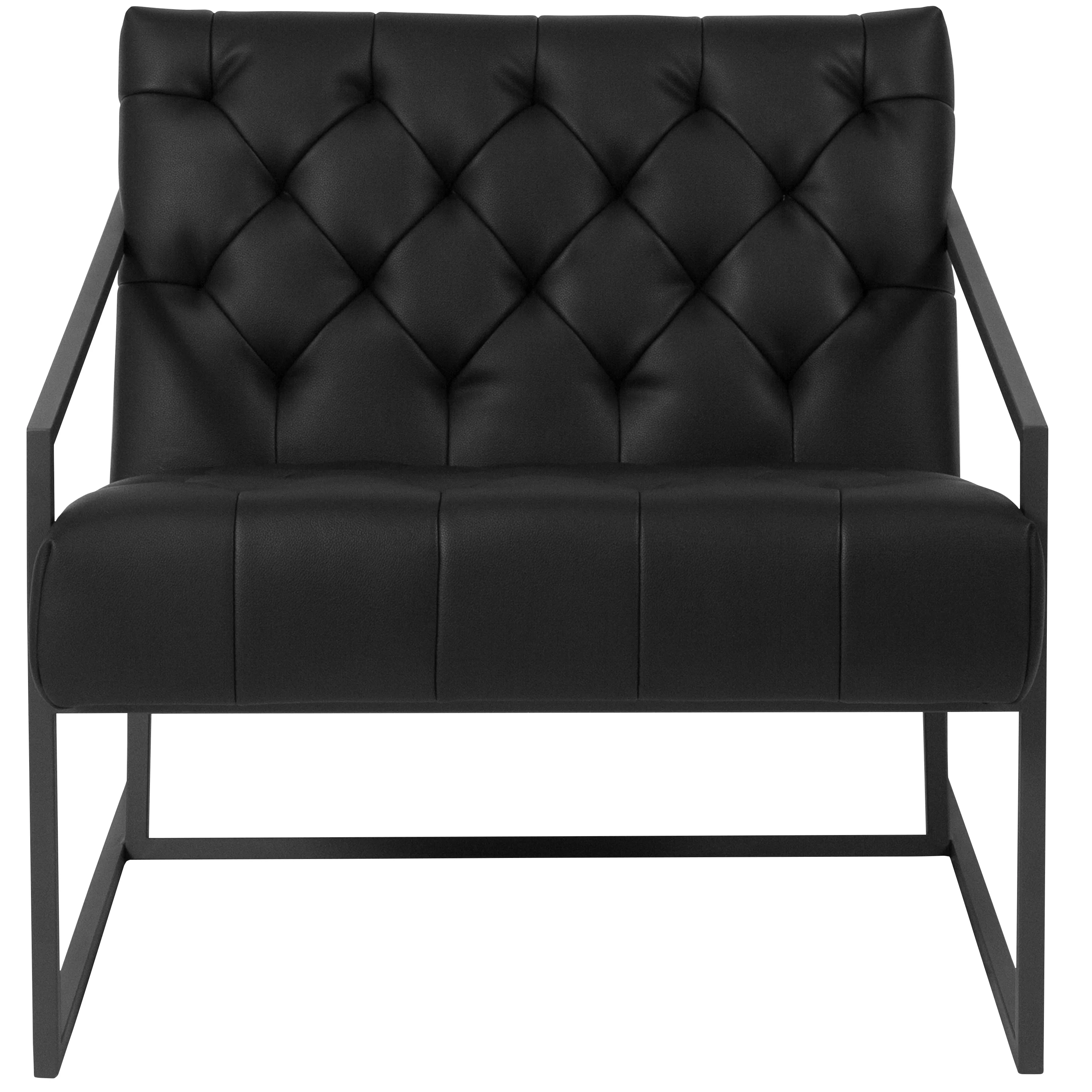 Flash Furniture HERCULES Madison Series Black LeatherSoft Tufted Lounge Chair