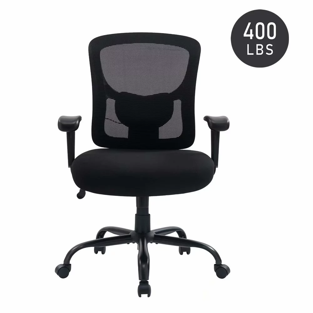 Bigroof Big & Tall Ergonomic Office Chair 400lbs Desk Chair Mesh Computer Chair with Lumbar Support Adjustabe Armrest Rolling Swivel Office Chair for Heavy People