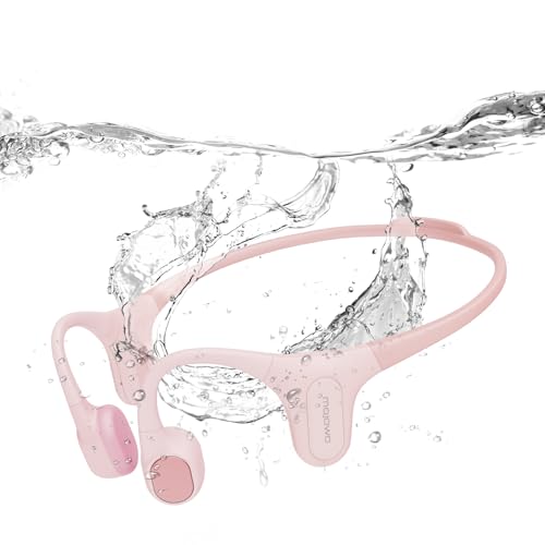 Run Plus Bone Conduction Headphones, Open-Ear Bluetooth Headphones, 32GB MP3 Player, IP68 Waterproof Swimming Earbuds, Deep Bass, Secure Fit for Running, Gym and Daily Use, Black