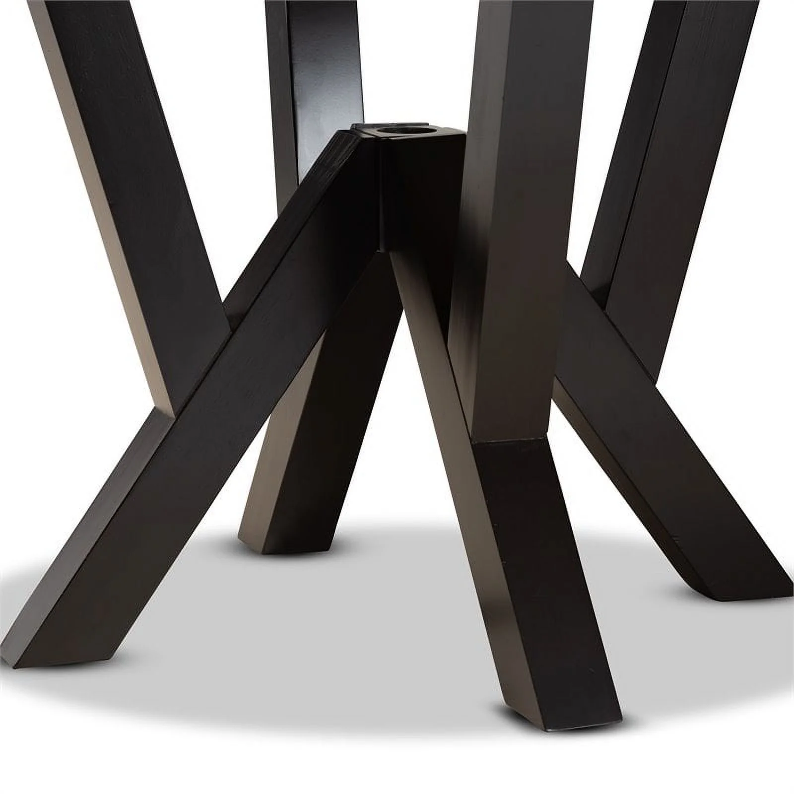 Bowery Hill Modern Dark Brown Finished 35-Inch-Wide Round Wood Dining Table