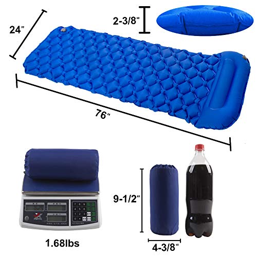 Star Smart Sleeping Pad for Camping Inflatable Backpacking Pad with Pillow, Ultralight Durable Camping Mattress,Hiking Air Mat,Camp Sleep Pad for Hiking Traveling & Outdoor Activities
