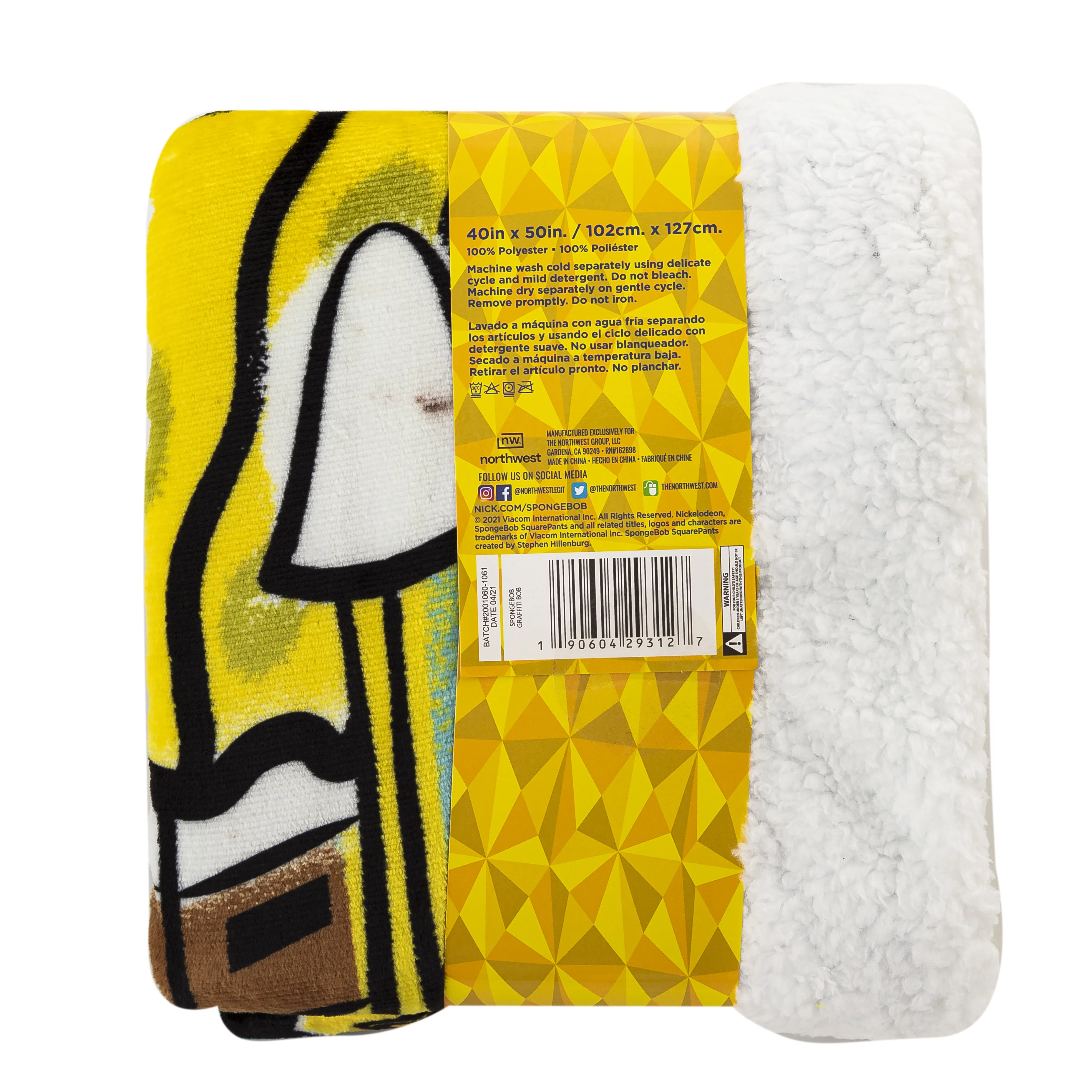 Spongebob Graffiti Bob Silk Touch Sherpa Blanket