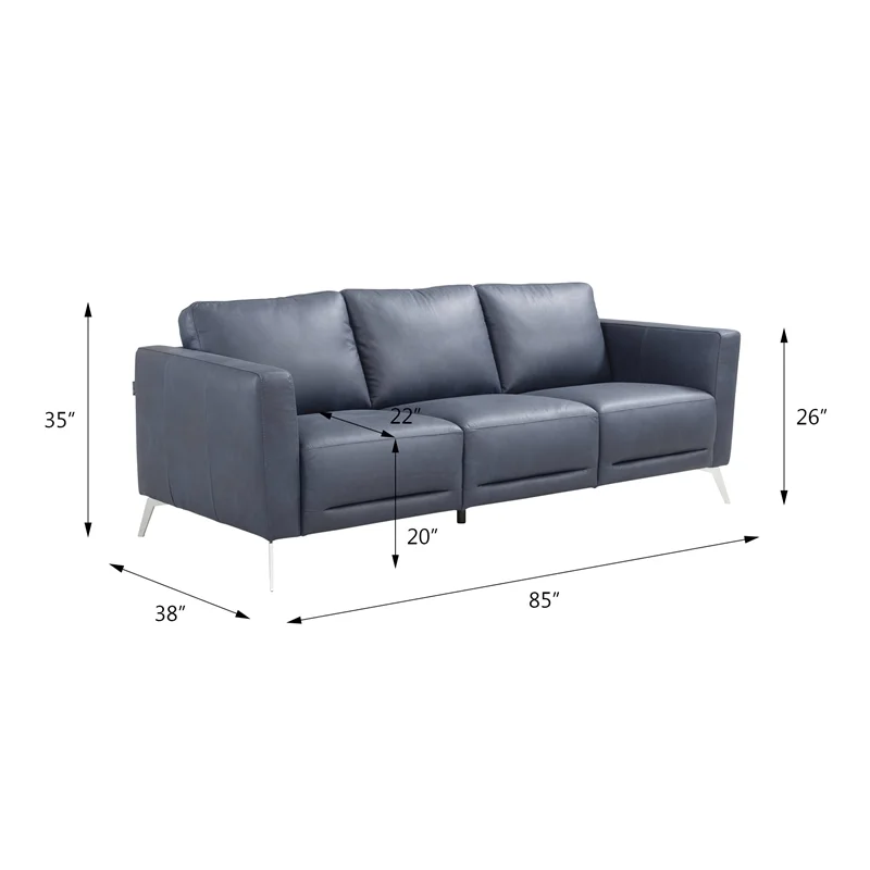 LV00212 - Sofa , Blue Leather - Astonic