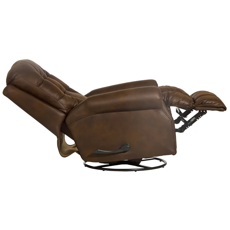 Catnapper Marge Swivel Glider Recliner in Brown Polyester Fabric