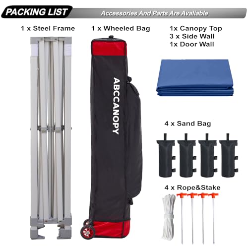 ABCCANOPY Easy Pop Up Canopy Tent with Sidewalls 10x10 Commercial -Series, White