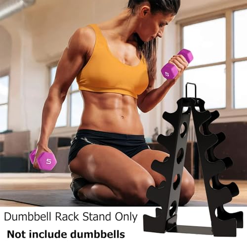 Weight Rack for Home Gym, OKUGAFIT Compact A-Frame Dumbbell Rack with Handle, dumbbell rack stand only for Home Gym Workout (Dumbbells not included)
