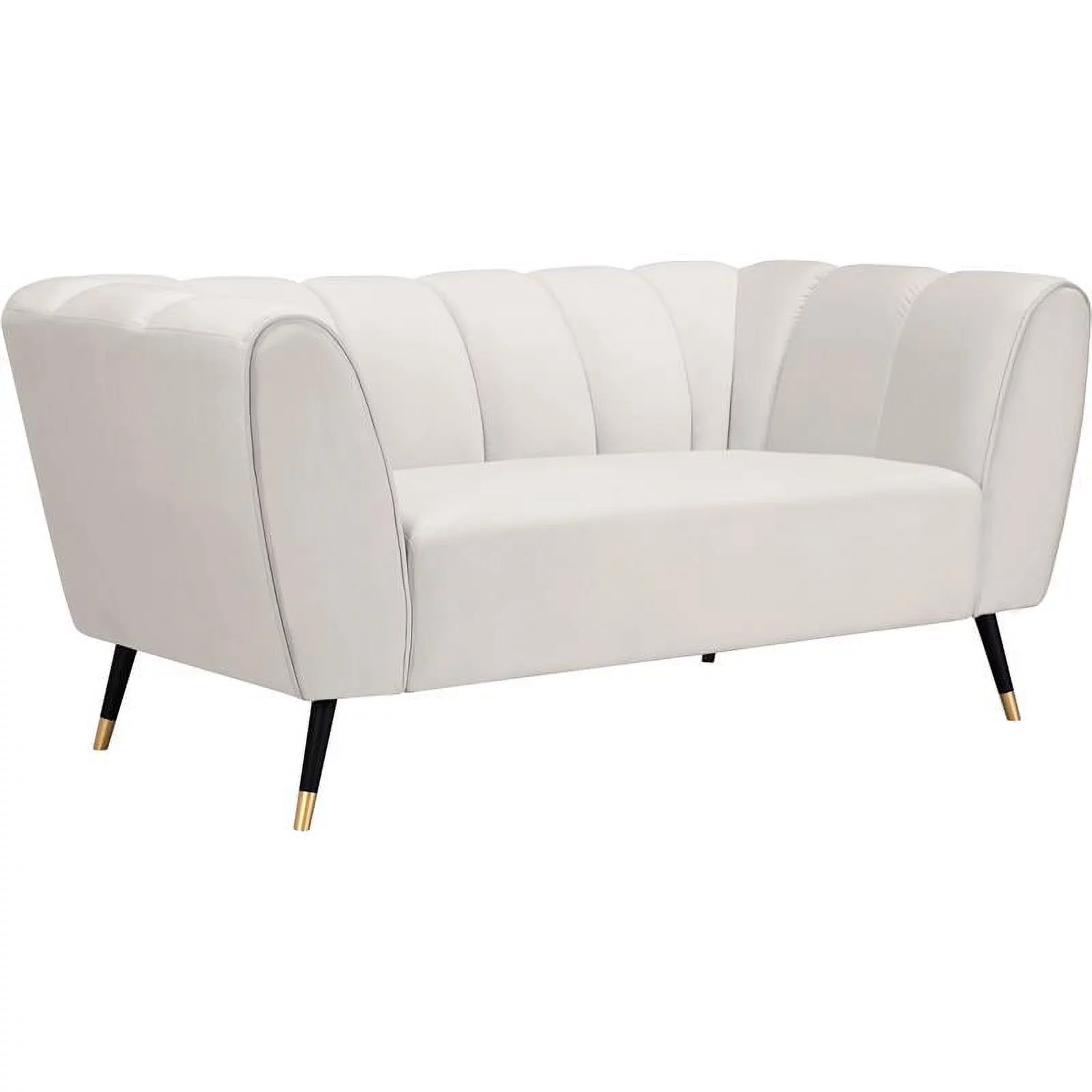 Meridian Furniture Beaumont Cream Velvet Loveseat