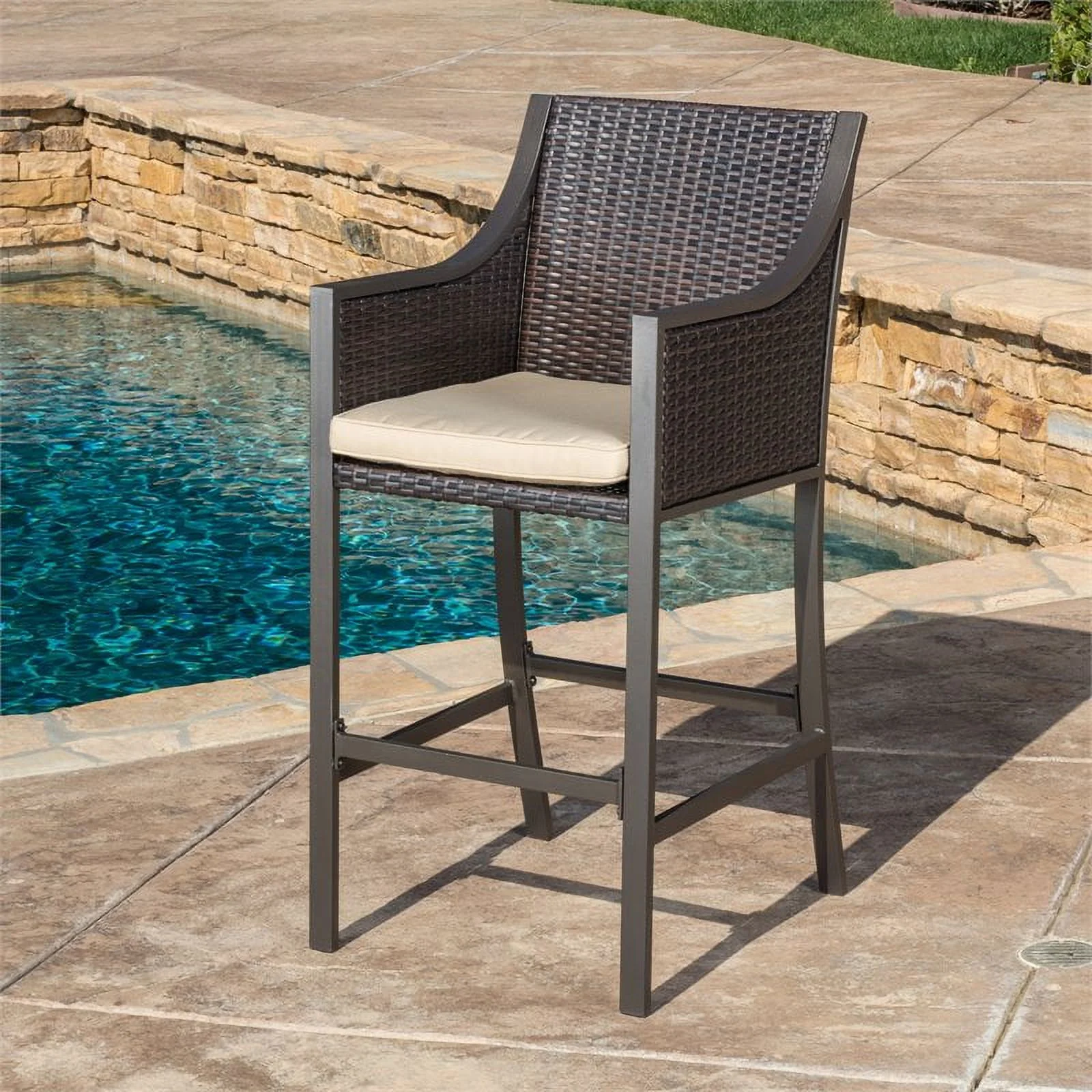 Noble House Riga Bar Stool (Set of 2) Multi Brown