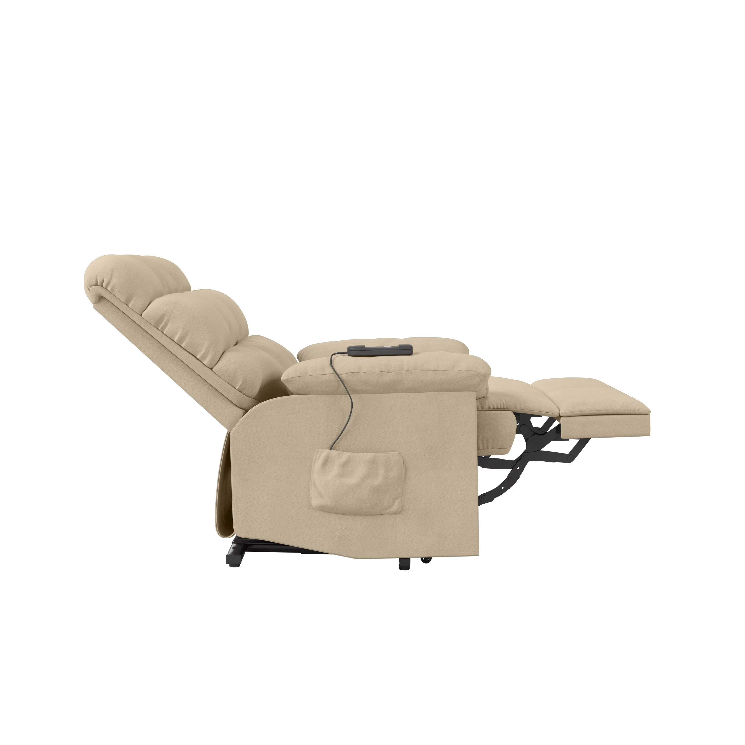 Homesvale Microfiber Khaki Wall Hugger Recliner with Power Lift