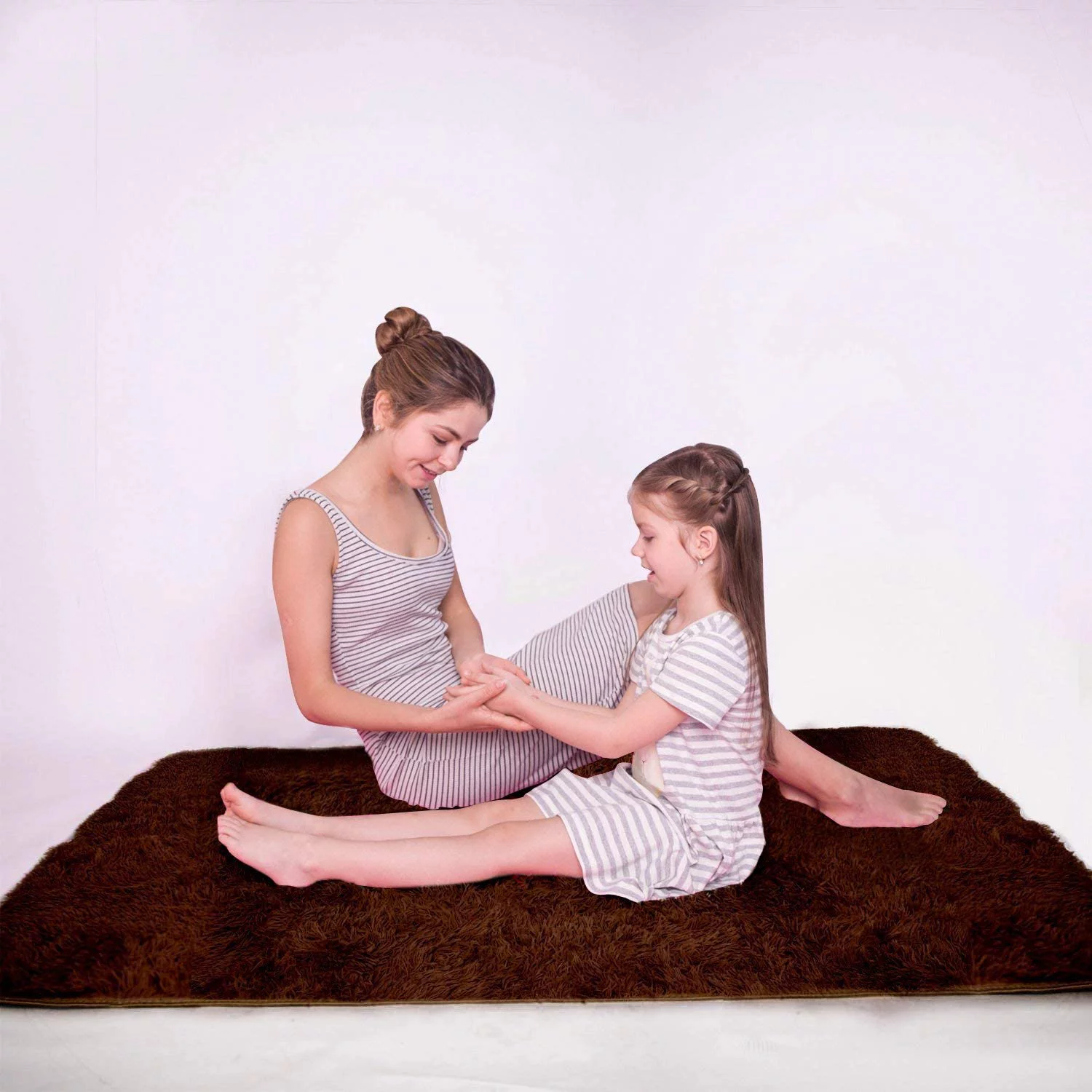 Lochas Luxury Fluffy Rugs Ultra Soft Shag Rug for Bedroom Living Room Kids Room, Children,6'x9',Coffee