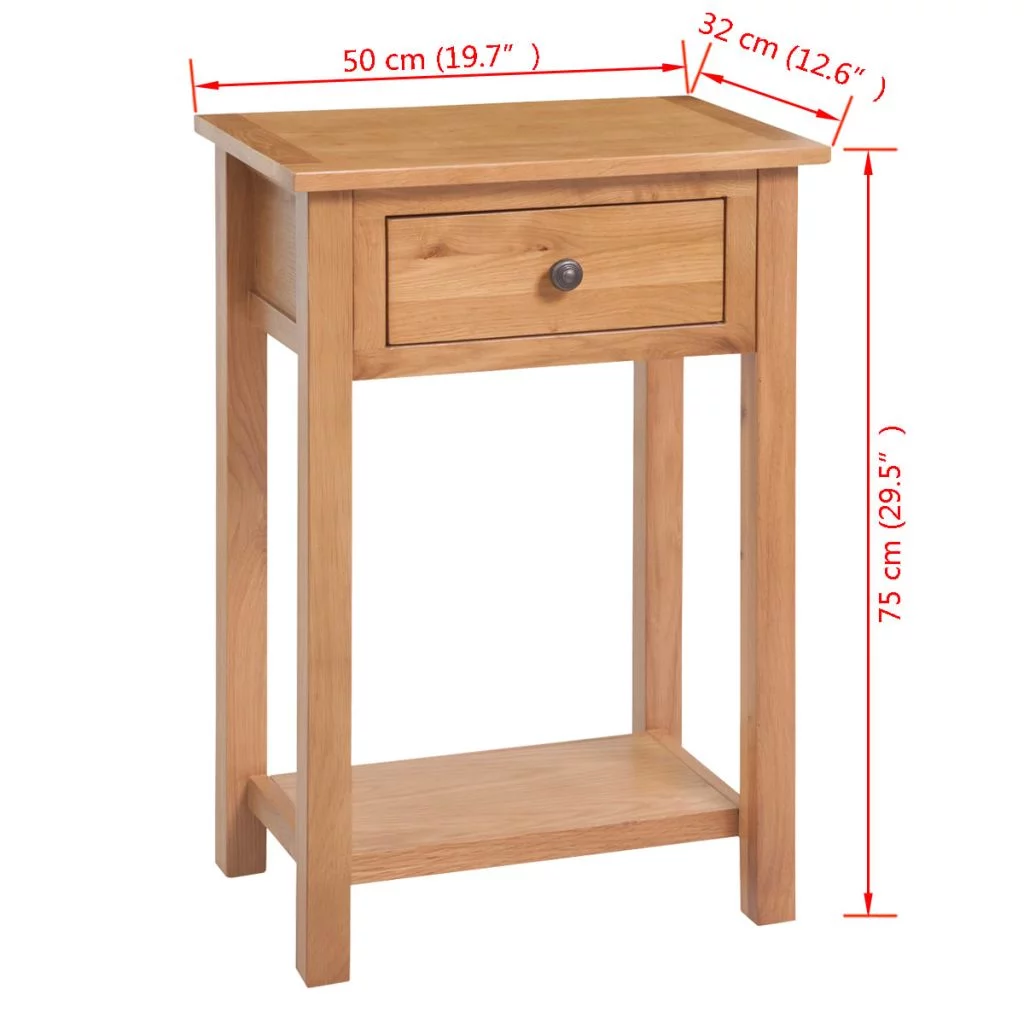 OWSOO Console Table Solid Oak Wood 19.7