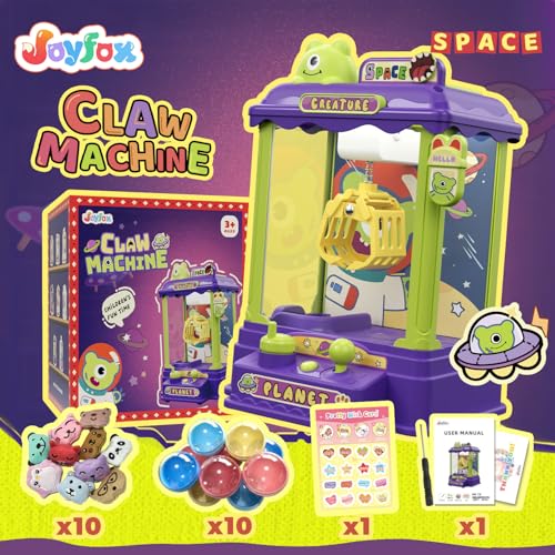Mini Claw Machine for Kids, Monster-Themed Vending Machine Toys for Age 3-8, Claw Machines with Plush and Capsule Toy for Boys, Cool Birthday Gifts for Kids Age 3+, Perfect for Parties, Holidays