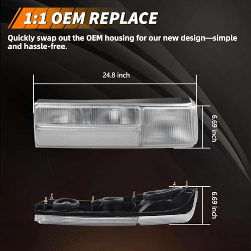 Tail Light Compatible with Fo-rd Mus-tang 1987-1993, [DOT] [Waterproof] Brake Rear Lamp with Housing (Left + Right), Replace OEM #‎E7ZZ-13404-A, E7ZZ-13405-A, FO2801168, FO2800168, Smoked Lens