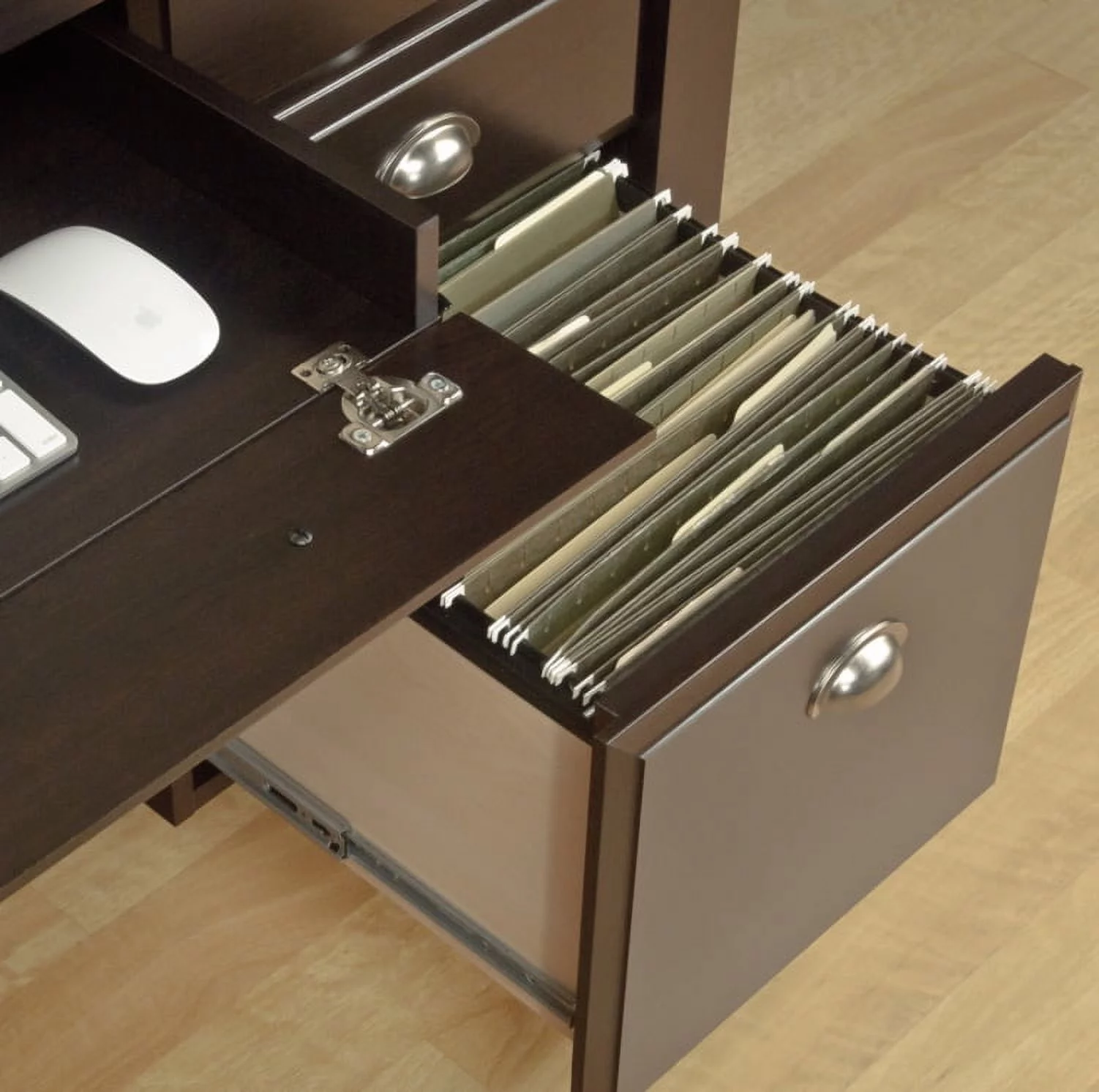 Sauder Shoal Creek Executive Desk, Jamocha Wood Finish