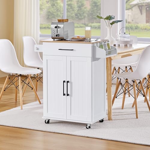 Yaheetech Kitchen Cart with Bamboo Tabletop, 32