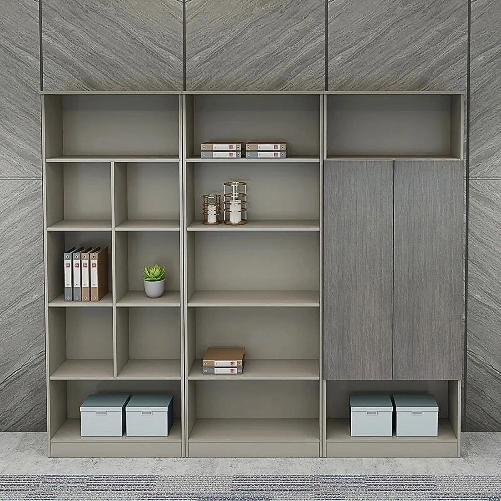 Customized office desk, fashionable and creative boss desk and chair combination, complete set of bookcases, simple and modern