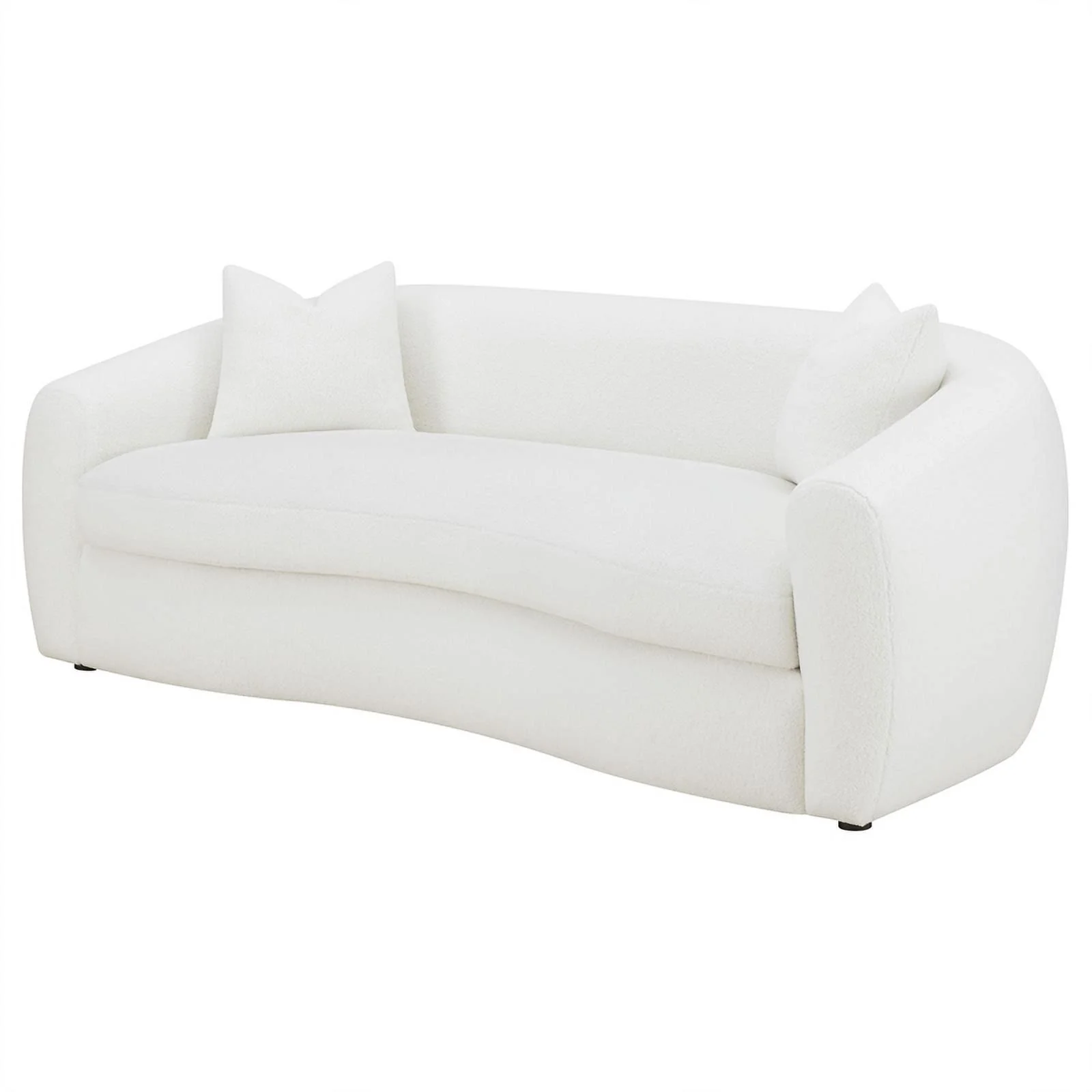 Pemberly Row Modern Fabric Upholstered Tight Back Sofa White