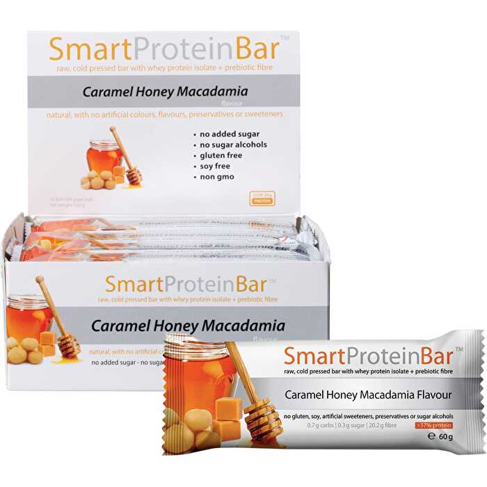 Smart Protein Bar Caramel Honey Macadamia Flavour Protein Bar 12x60g